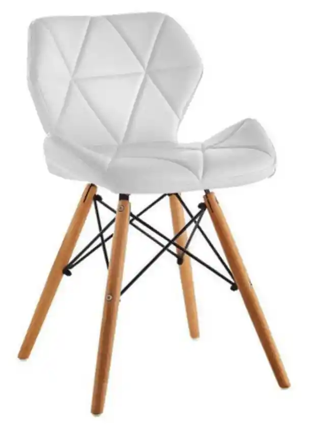 Silla Eames Tapizada Anatomica Patas Madera Premium Estructura