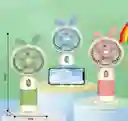 Mini Ventilador Recargable Con Base Y Orejas
