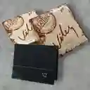 Billetera Hombre Velez Cuero Genuino De Alta Calidad Negra Detalles Aguamarina - Placa