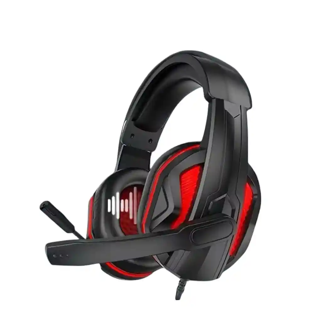Diadema Tipo Gamer Pc Plug Amd-02 Nuevo Rojo