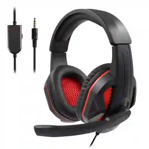 Diadema Tipo Gamer Pc Plug Amd-02 Nuevo Rojo