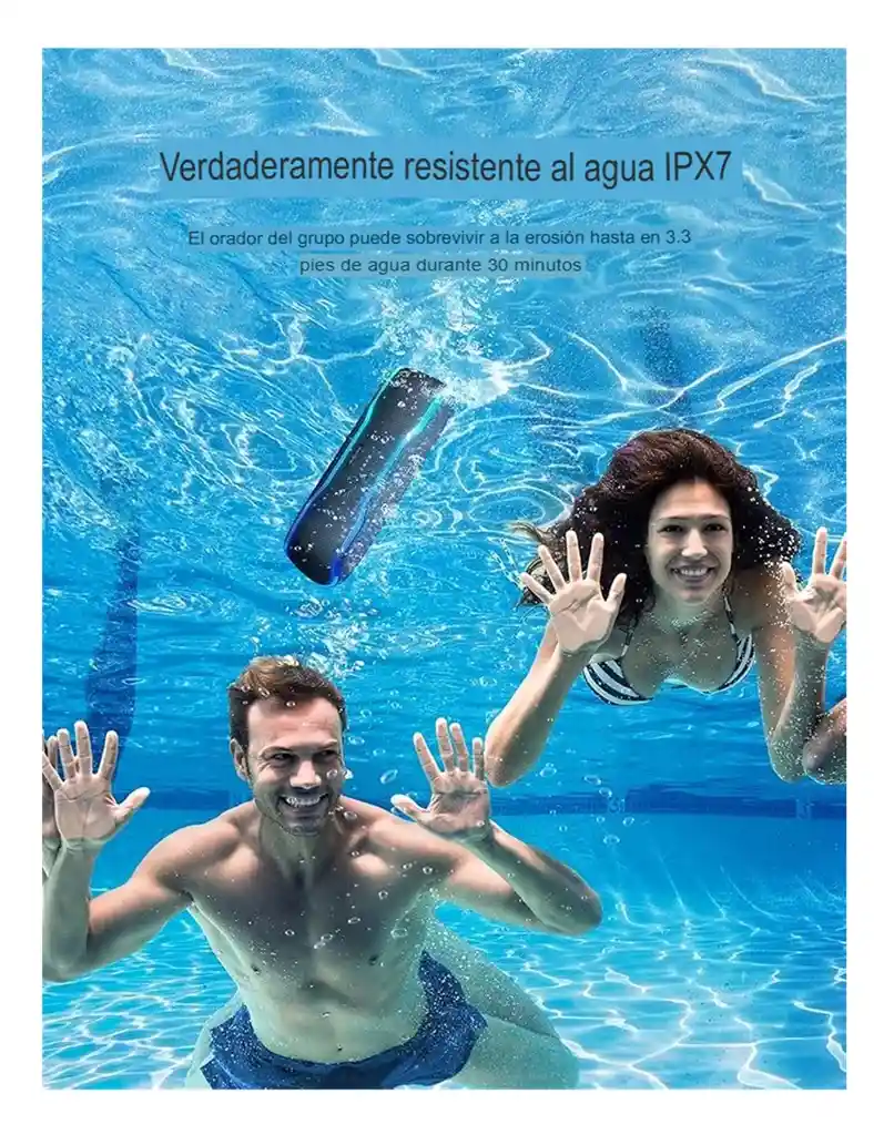 Parlante Bluetooth 25w Con 24 Horas De Reproducción E Ipx7 Negro