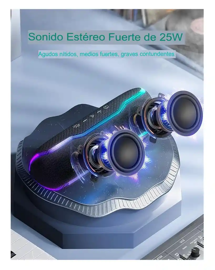 Parlante Bluetooth 25w Con 24 Horas De Reproducción E Ipx7 Negro