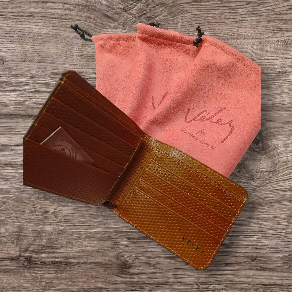 Billetera Hombre Velez Cuero Genuino De Alta Calidad Incluye Elegante Estuche Terciopelo