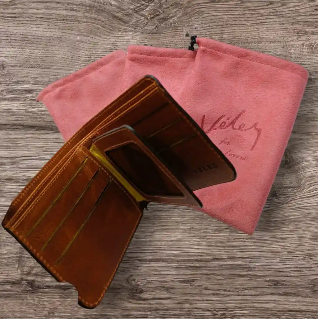 Billetera Hombre Velez Cuero Genuino De Alta Calidad Incluye Elegante Estuche Terciopelo