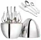 Juego De Cubiertos 24pcs Acero Inoxidable + Estuche Huevo