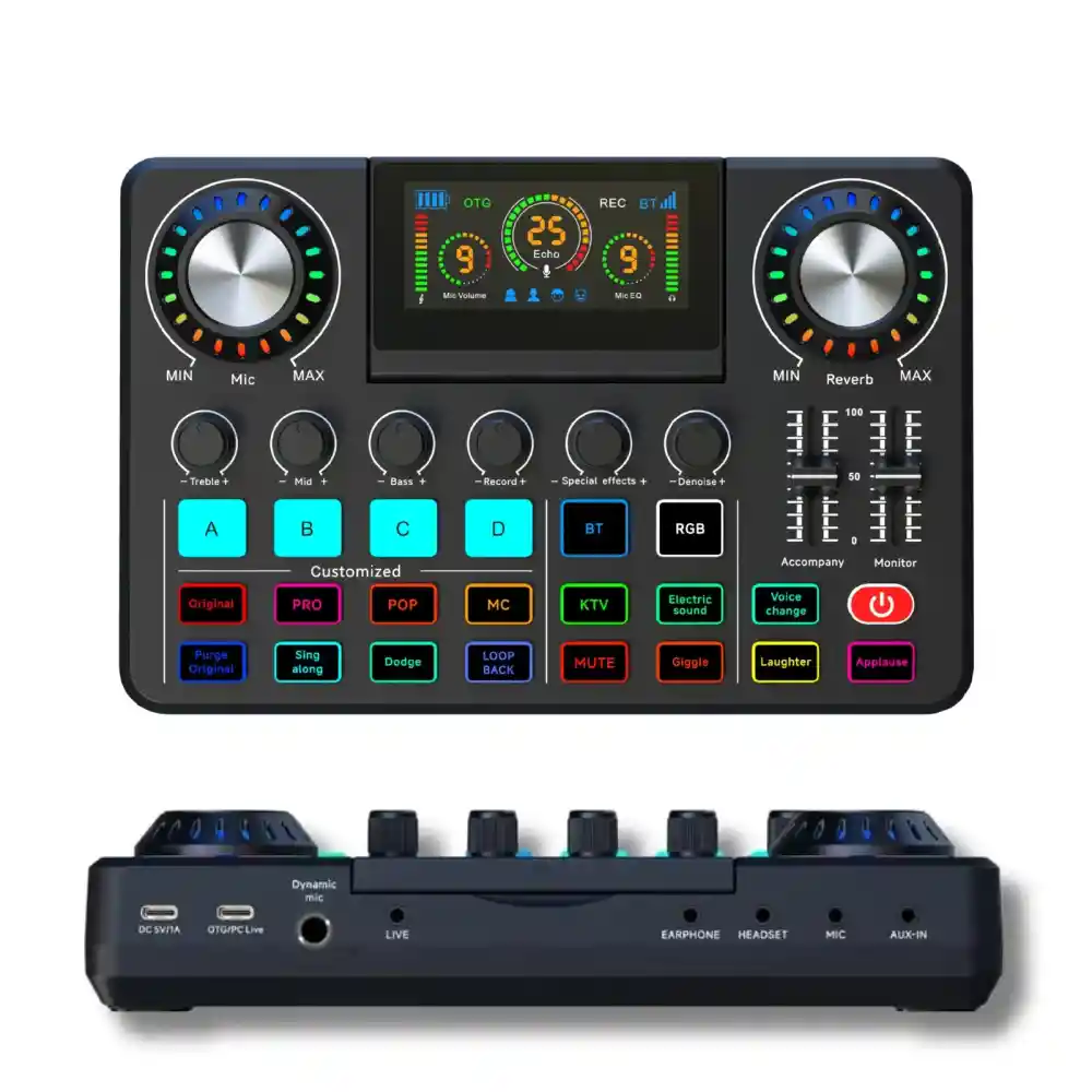 Mezclador De Audio Pro Amplificador Tarjeta Sonido 48v F668