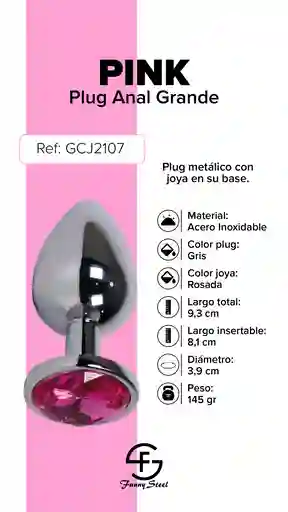 Plug Anal Gema Fucsia Talla L