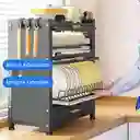 Organizador De Loza Estante Escurridor Gabinete Acero 52cm
