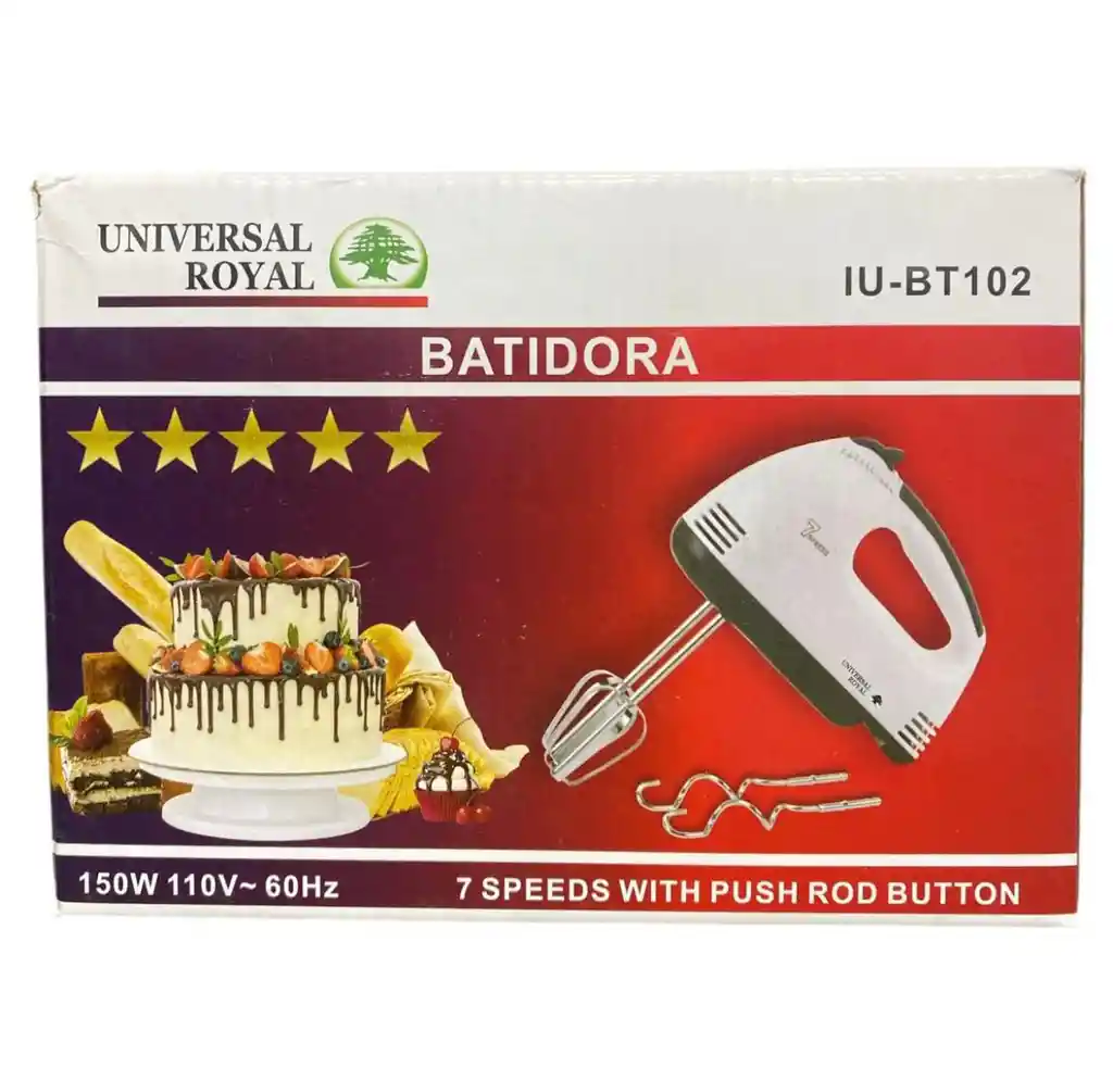 Batidora Universal Royal Iu-bt102 Blanca 150w 7 Velocidades