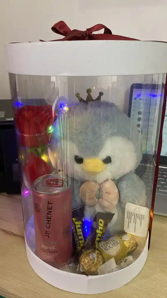 Caja Cilindro Con Peluche Detalle Sorpresa