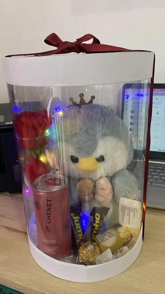 Caja Cilindro Con Peluche Detalle Sorpresa