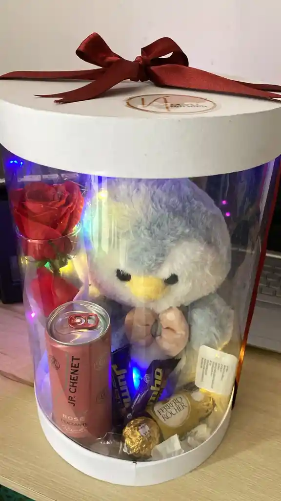 Caja Cilindro Con Peluche Detalle Sorpresa