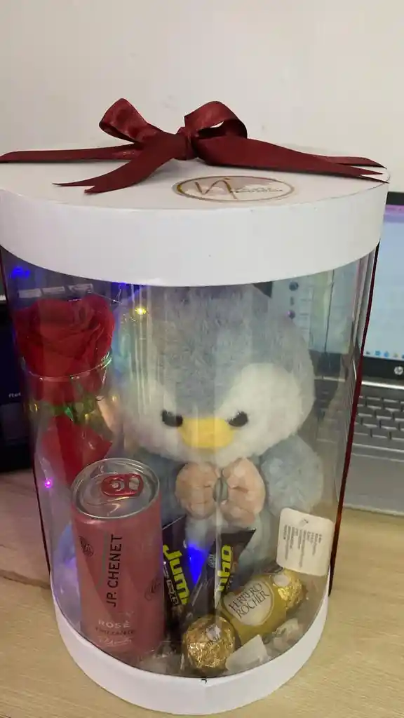 Caja Cilindro Con Peluche Detalle Sorpresa