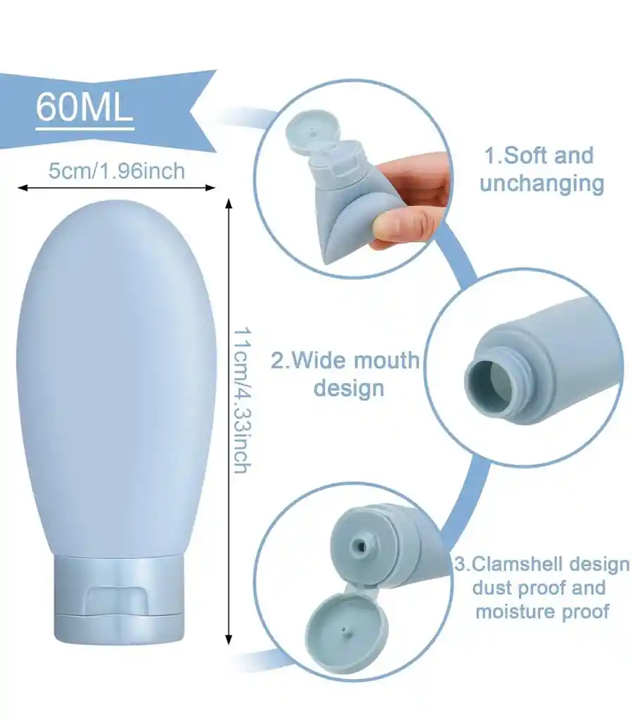 Botellas De Viaje Set X3 De Silicona