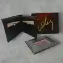 Billetera Hombre Velez Cuero Genuino De Alta Calidad Color Gafe- Tarjetero Independiente - Grabado