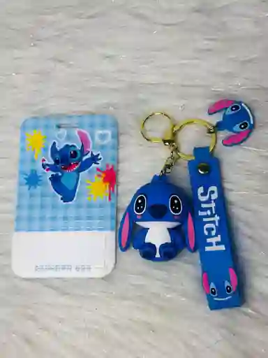 Porta Carnet Tarjetero Diseño Infantiles Con Diseño De Stitch
