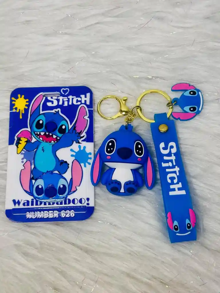 Porta Carnet Tarjetero Diseño Infantiles Con Diseño De Stitch