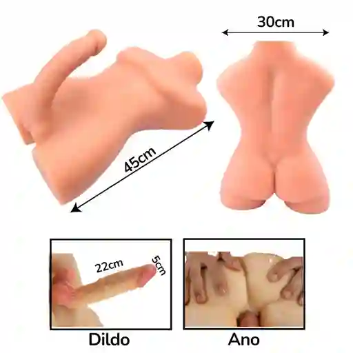 Torso Masculino Ultra Realista Con Dildo Y Ano Tommy Tamaño Real