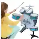 Batería Infantil 6 Tambores Platillos Silla Juguete Niños & Niñas Color Azul