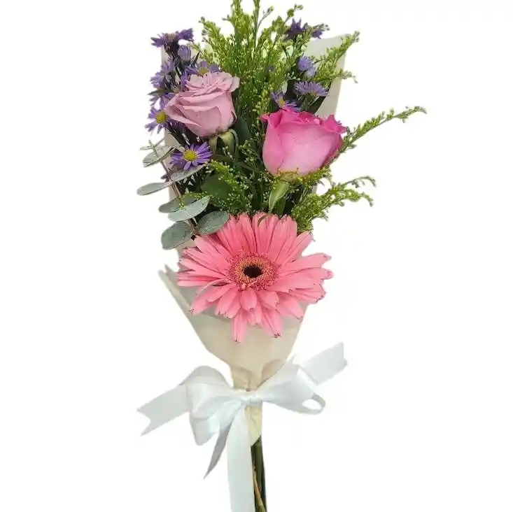 Ramo De 2 Rosas Y Una Gerbera