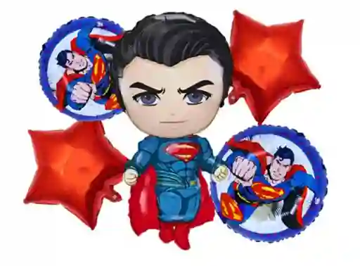Bouquet De Globos Super Man X5 Piezas