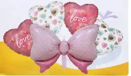 Bouquet De Globos Moño Coquet X5 Piezas
