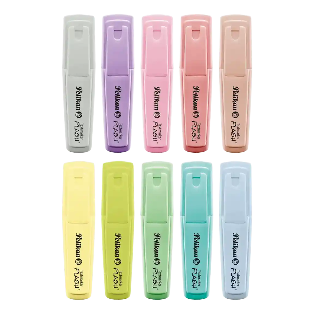 10 Resaltadores Pelikan Flash Colores Pastel
