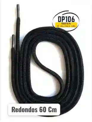 Cordones Negros Redondos 60 Cm
