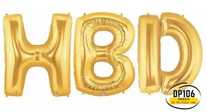 Globos De Cumpleaños Hbd Dorado