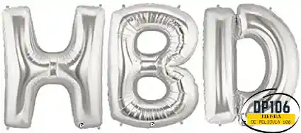Globos De Cumpleaños Hbd Plata