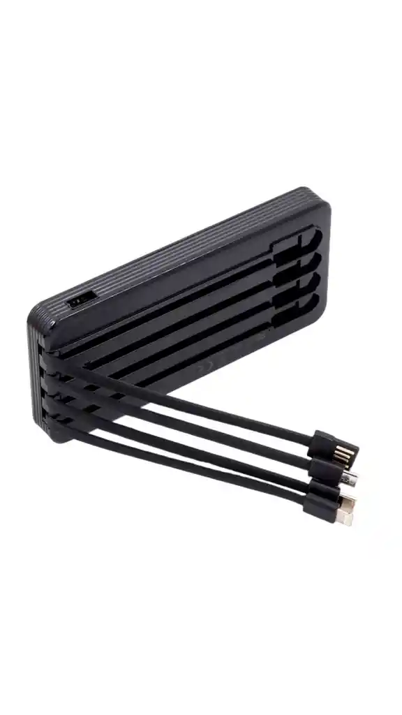 Power Bank Unitec 10000 Mah Con 4 Cables Integrados