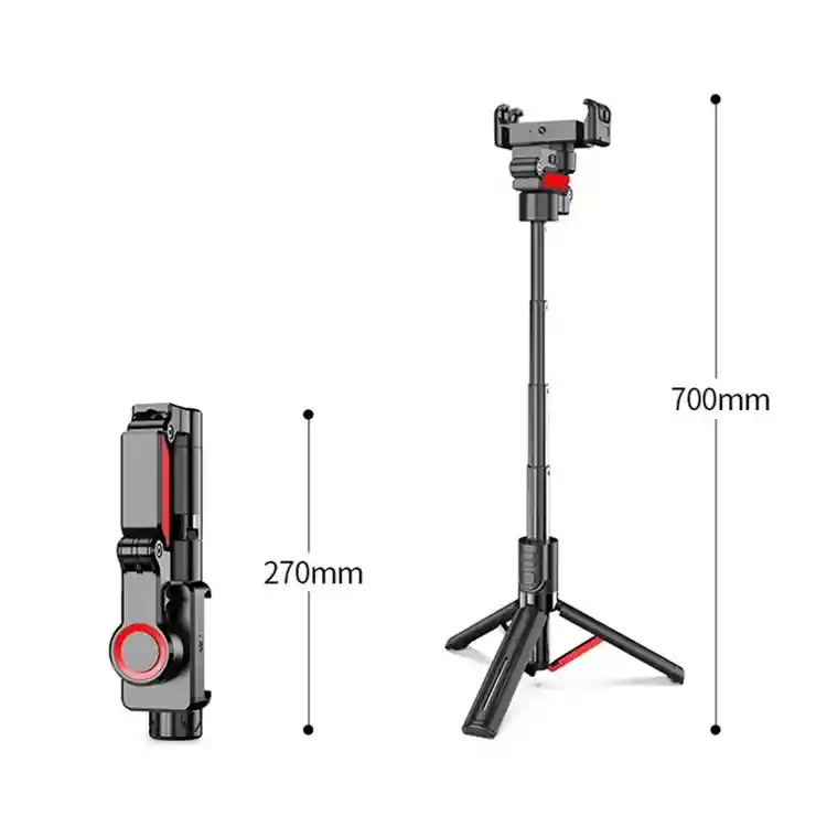 Estabilizador De Mano C10 Gimbal Para Teléfonos Inteligentes Con Seguimiento Facial De Ia, Para Vlogging, Retransmisión En Vivo Y Selfies - Negro+rojo