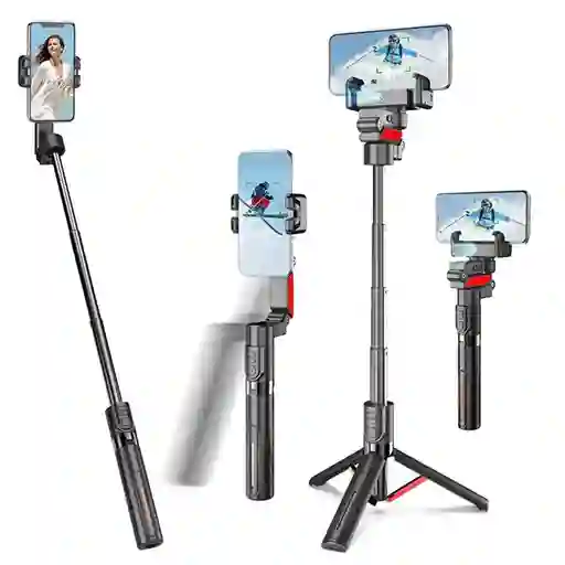 Estabilizador De Mano C10 Gimbal Para Teléfonos Inteligentes Con Seguimiento Facial De Ia, Para Vlogging, Retransmisión En Vivo Y Selfies - Negro+rojo