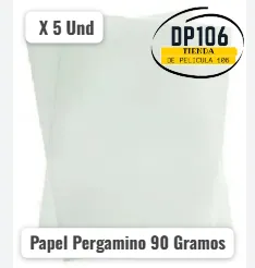 Papel Pergamino 90 Gramos X 5 Und