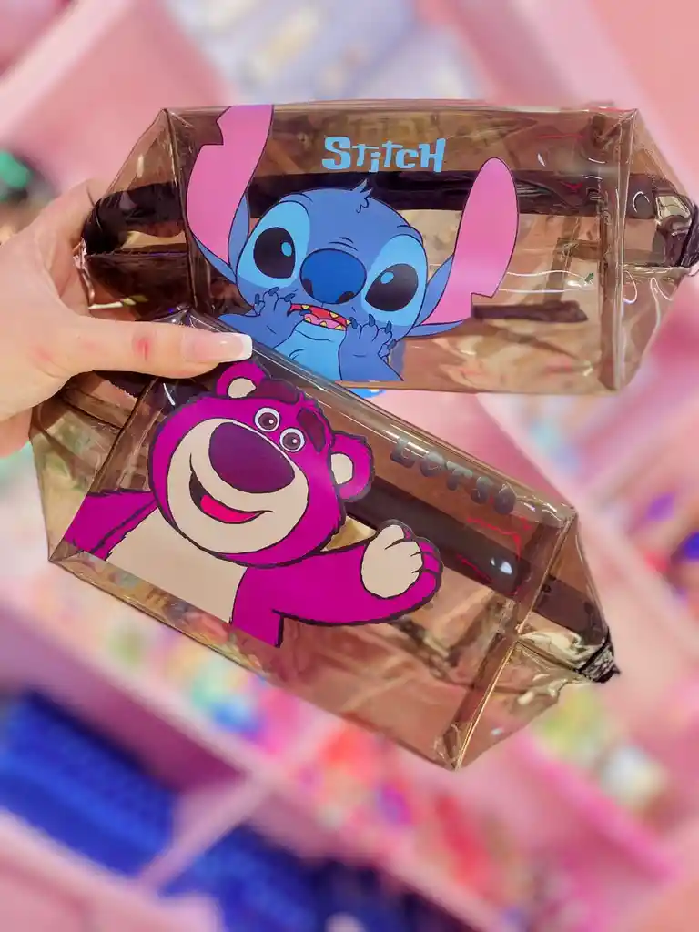 🎀 Cosmetiquera Transparente Mediana – Varios Diseños (hello Kitty, Kuromi Y Más)