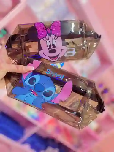 🎀 Cosmetiquera Transparente Mediana – Varios Diseños (hello Kitty, Kuromi Y Más)