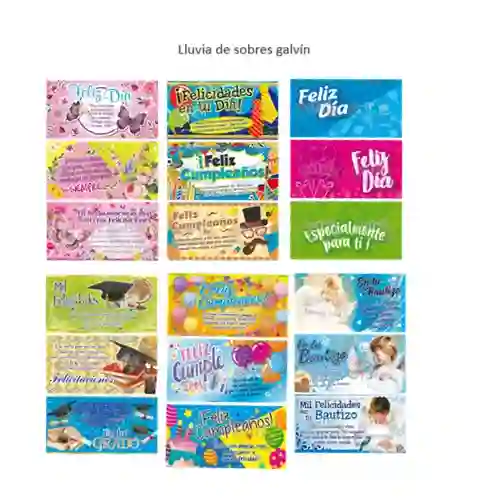 Lluvia De Sobres Cumpleaños Niña X2 Und