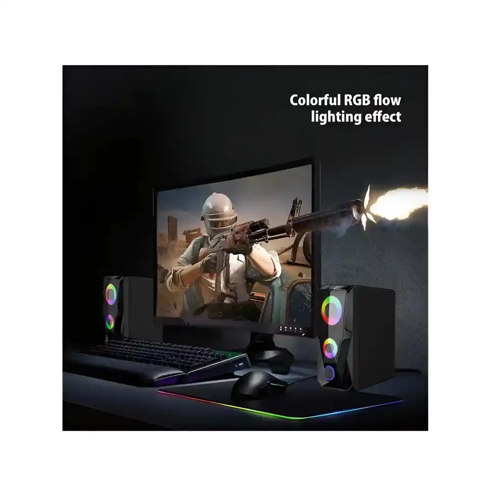 Parlantes Rgb Jertech S6 Para Pc Compurador Gamer L09
