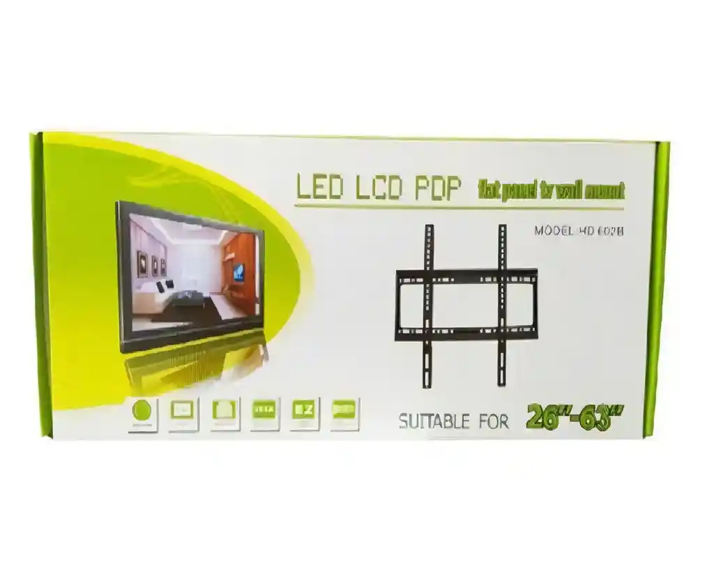 Soporte De Pared Base Para Tv Led Lcd Plasma De 26 A 63 Pul Color Negro
