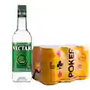 Combo Club Nectar Verde 750ml + Cerveza Poker Six Pack
