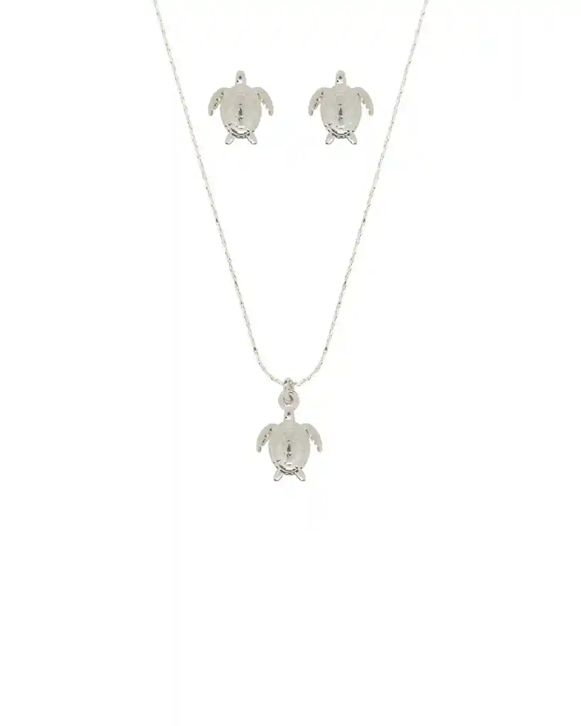 Lunamar Set De Collar Tortuga Plateado