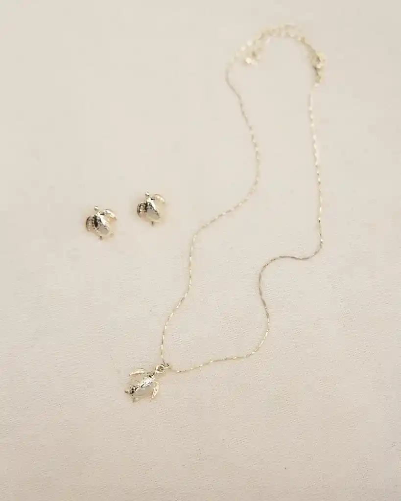 Lunamar Set De Collar Tortuga Plateado