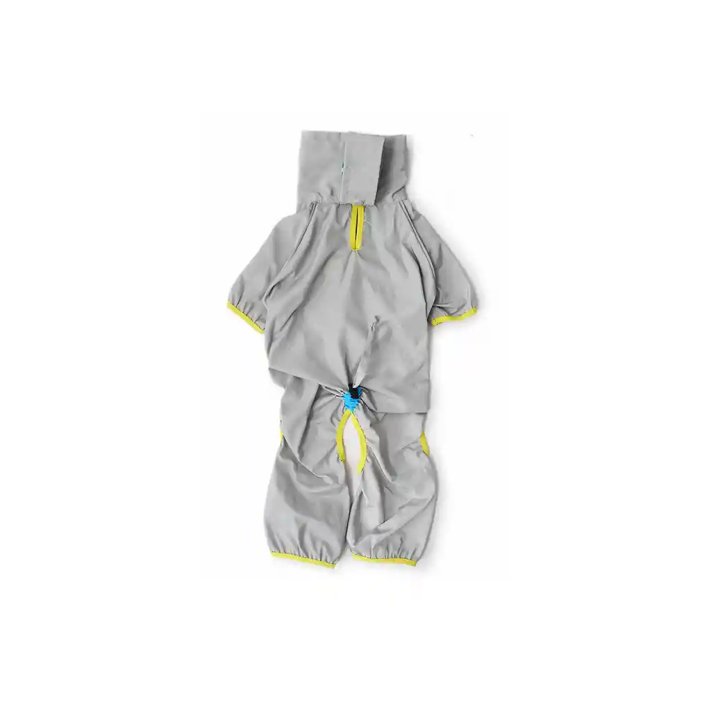 Impermeable 4 Patas 2xl Gris Con Embone Reflectivo Y Cuello Alto