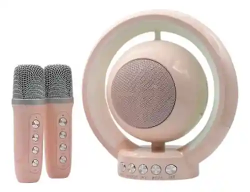 Parlante Portátil Ys-119 Bluetooth Rgb Karaoke 2 Micrófonos