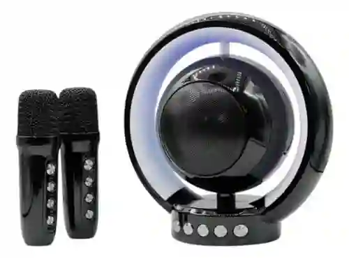 Parlante Portátil Ys-119 Bluetooth Rgb Karaoke 2 Micrófonos