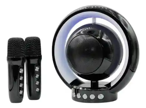 Parlante Portátil Ys-119 Bluetooth Rgb Karaoke 2 Micrófonos