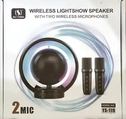 Parlante Portátil Ys-119 Bluetooth Rgb Karaoke 2 Micrófonos