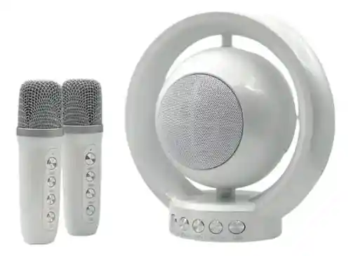 Parlante Portátil Ys-119 Bluetooth Rgb Karaoke 2 Micrófonos