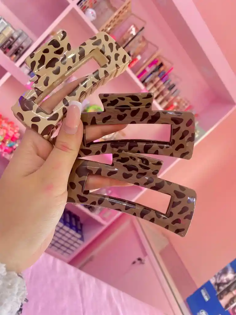 🐆 Pinza De Cabello Rectangular – Estilo Animal Print (leopardo)